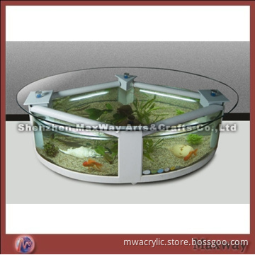Clear Coffee Table with Acrylic Fish Aquarium